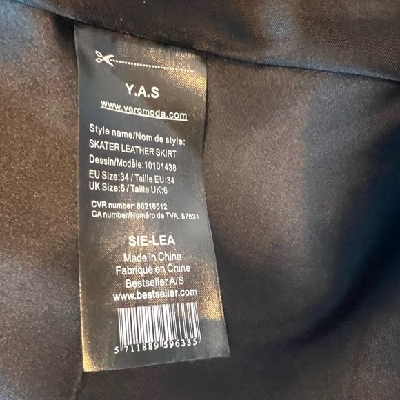 Y.A.S Black Faux Leather Skirt - Picture 7 of 15